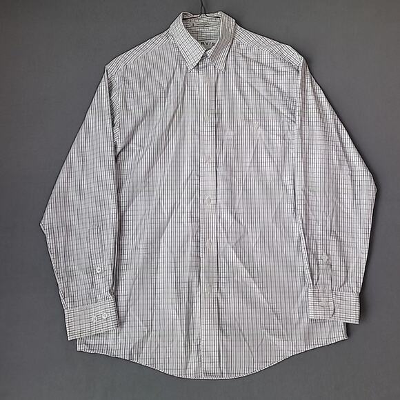 Orvis Men’s Dress Shirt M – White with Gray & Black Check – Cotton – EUC - Picture 4 of 9